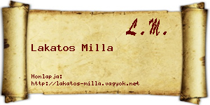 Lakatos Milla névjegykártya