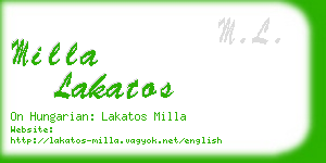 milla lakatos business card